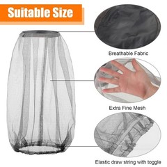 12 Pack Mosquito Head Net Face Mesh Bug Fly Netting Hood for Fishing Hiking
