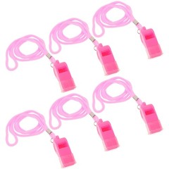 6 Pcs Christmas Pink Whistles Basketball for Coaches 120db Plastic