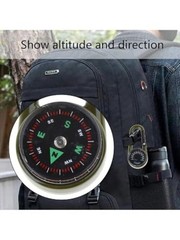 Outdoor Multifunctional Carabiner Clip with Thermometer Compass Dual Display