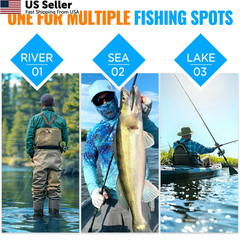 PLUSINNO Fishing Lures Tackle Box Gifts for 5, 68pcs Accessories Kit