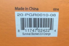 UST 20PGR001008 Survival Blanket – Orange New Open Box