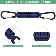 5-Pack Braided Paracord with Clips, 7.9 Inch Paracord Lanyard[Navy Blue]