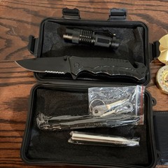 Survival Kit Hard Case w/ Folding Knife Flashlight Compass Blanket Paracord