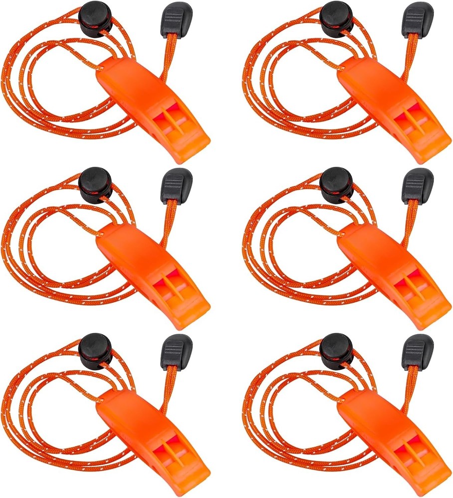 6Pcs Emergency Whistle Survival Whistles Loud Marine Safety Whistle with