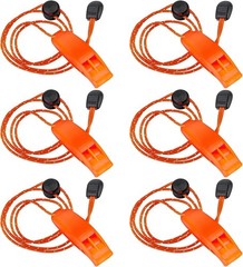 6Pcs Emergency Whistle Survival Whistles Loud Marine Safety Whistle with