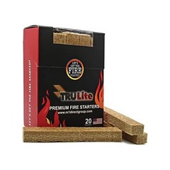 TRULite Fire Starters 20-Pack USA Made Natural Firelighter for Grill & Campfire