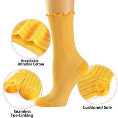Mcool Mary Women’s Mesh Socks,Ruffle 5-9, Blue/Gray/Yellow/Pink/Red/Green