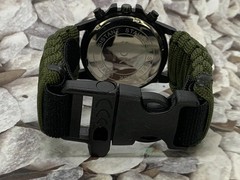 3 in 1 Survival Green Camo Watch Adjustable Paracord Strap Whistle Date LIMITED
