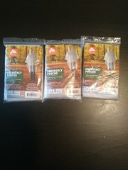 3-Pack Emergency Hooded Rain Poncho Raincoat Reusable Unisex One Size Fits Most