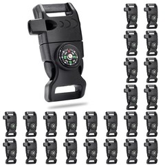 CooBigo 25 Pack 5/8 Inch Paracord Buckle with Whistle 25pcs Buckles