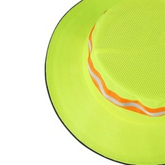 High Visibility Reflective Sun Hat Neon Safety Boonie Hat Wide Brim Mesh Green