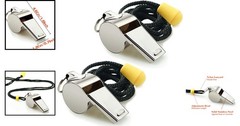 Adjustable Lanyard Stainless Steel Whistles – 2 Pack for Coaches & Lifeguards