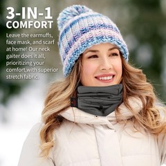 LANLFY 2pcs Flame Resistant Face Mask for One Size, Paisley 1pc & Grey