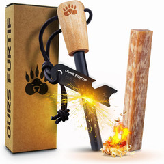 Fire Starter Survival Tool – 3/8″ Thick Flint and Steel Ferro Rod – Survival Kit