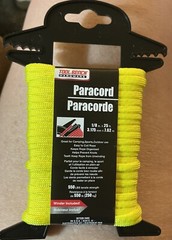 Tool Bench Hardware PARACORD NEON YELLOW/GREEN 1/8in x 25 ft