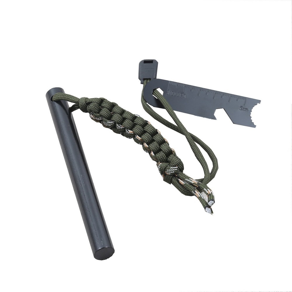 HUGE 5 x 1/2″ FERRO ROD Fire Starter Survival Striker Flint + Emergency Paracord