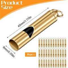 36 PCS Brass Safety Whistle, Emergency Whistle for Adults, Waterproof Surviva…