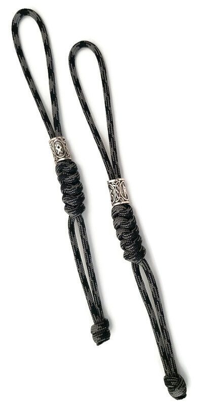 Paracord Lanyard/Keychain 550 (Metallic) Nordic Runes – 3 Variations (2 Pack)