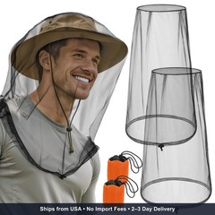 2 Pack Premium Mosquito Head Nets, Ultra Large Bug Net for Head