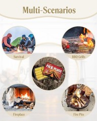 Fire Plugs Fire Starters – Windproof Fire Starter for Campfires Long Brun Tim…