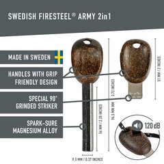 Light My Fire Flint Fire Starter Ferro Rod Survival Tool Fire Steel Army
