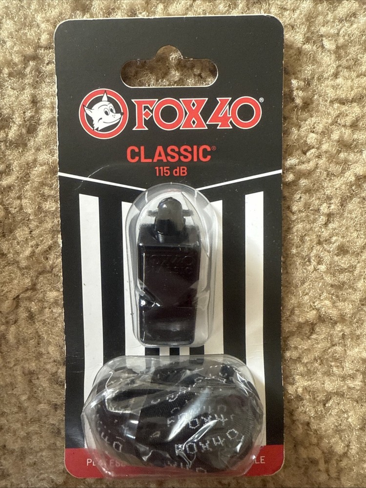 Fox 40 Classic Official Referee Coach Pealess WHISTLE 115 db +Lanyard New
