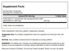 Swanson Yerba Mate (4:1) 125 mg 120 Capsules