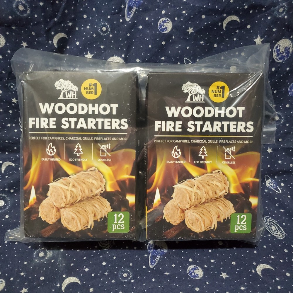 Woodhot Fire Starters 2pk Odorless Tasteless Natural Food Grade Chemical Free