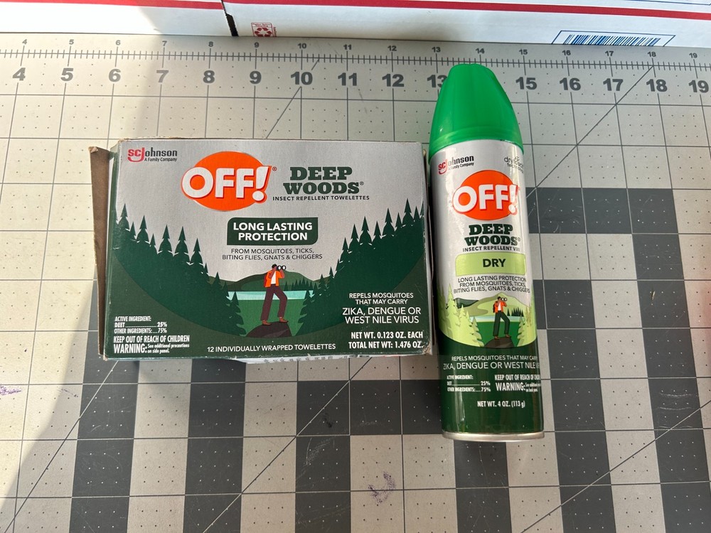 2-pack OFF! Deep Woods Insect Repellent 12 Wrapped Towelettes 4oz spray dry
