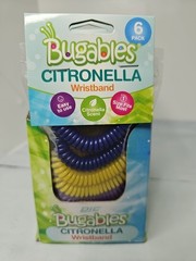 Bugables Citronella Wristband Reusable (8 X 6 pack) Multi Color.