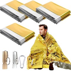 Rescue Blanket, Rescue Blankets, Emergency Blanket, Rescue Foil 210×140 cm, 4 Pieces Er…