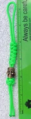 Knife lanyard 425 Neon Green Pirate Bead 6-7″ paracord Knot HANDMADE IN THE USA