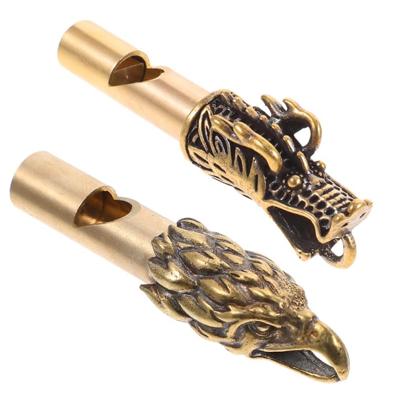 2 Pcs Copper Emergency Whistle Keychain Portable Camping Whistle for Outdoor …