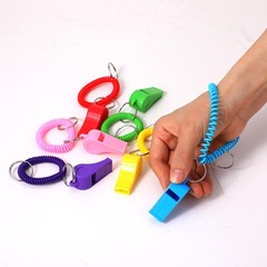 96 Pcs Sport Whistle with Bracelet, 6 Colors Loud Plastic Whistles with Stret…