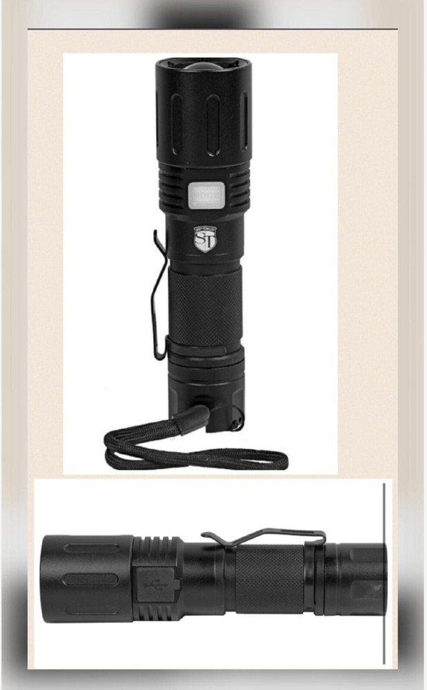 TACTICAL ZOOMABLE Power Bank Flashlight 3000 LUMEN SELF DEFENSE SOS High Beam