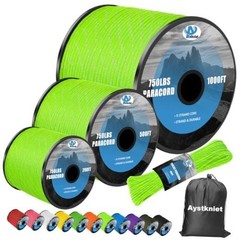 750Ib Reflective Paracord Rope,100′ 200′ 500′ 1000′, 100FT Fluorescent Green