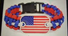 USA American Flag Hand Woven Paracord Wrist Bracelet.** UNISEX**