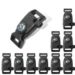 10 Pcs Paracord Buckles Clips Whistle Buckle Compass Fire Starter for Outdoor