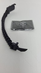 Paracord Survival Hiking Bracelet with blade and Punisher American Flag patch