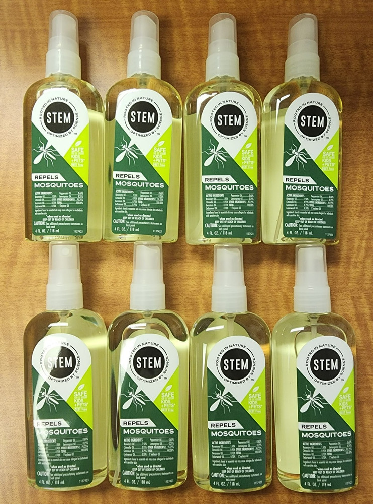 8 Bottles Stem Mosquito Repellent 4 fl oz Per Bottle Kids Pet Safe DEET FREE