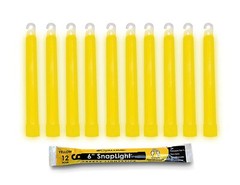 Lot Of 10 Cyalume Yellow 12 HOUR 6″ LIGHT Sticks Prepper BOB EMP SURVIVAL EX2024