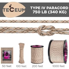 Paracord 750lb Desert Camo – 305m – 4mm – Nylon – Heavy Duty Ta…