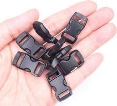 100 Pack 3/8 Inch Curved Contoured Paracord Bracelet Clips Plastic Quick Side