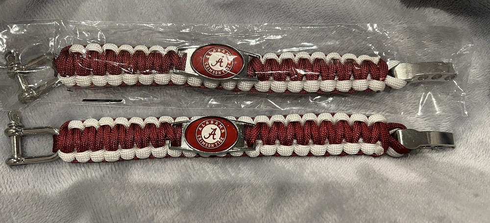 Alabama Crimson Tide Paracord Survival Bracelet 9 Inch With Alloy Closure