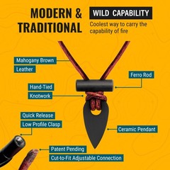 Wazoo – Starter Made In Usa Pendant Tool On Leather Cord Survival