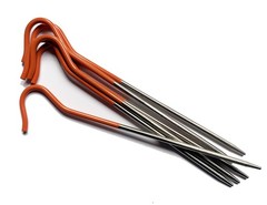 Vargo Titanium Shepherds Hook Stake with Fluorescent Orange 6, Tent Stakes
