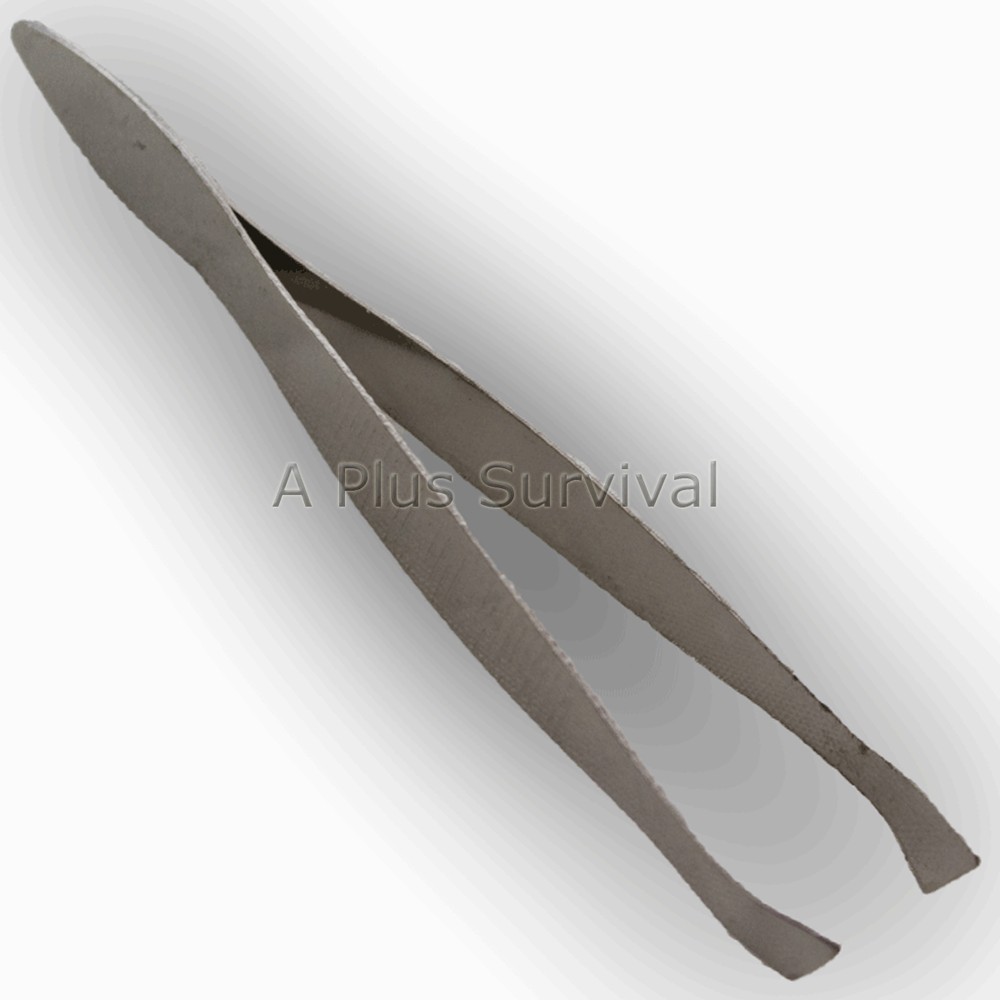 Lot of 12 Tweezers Slant End – Great for First Aid EMT Survival Kits Splinters