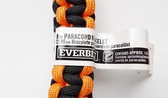 SET OF 2 Everbilt 9″ Paracord Emergency Survival Bracelets Orange & Black NWT