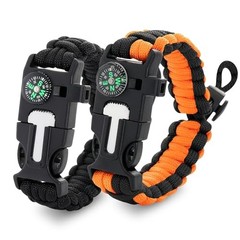 Paracord Bracelets for Men and Women – Adjustable Survival Black+orange