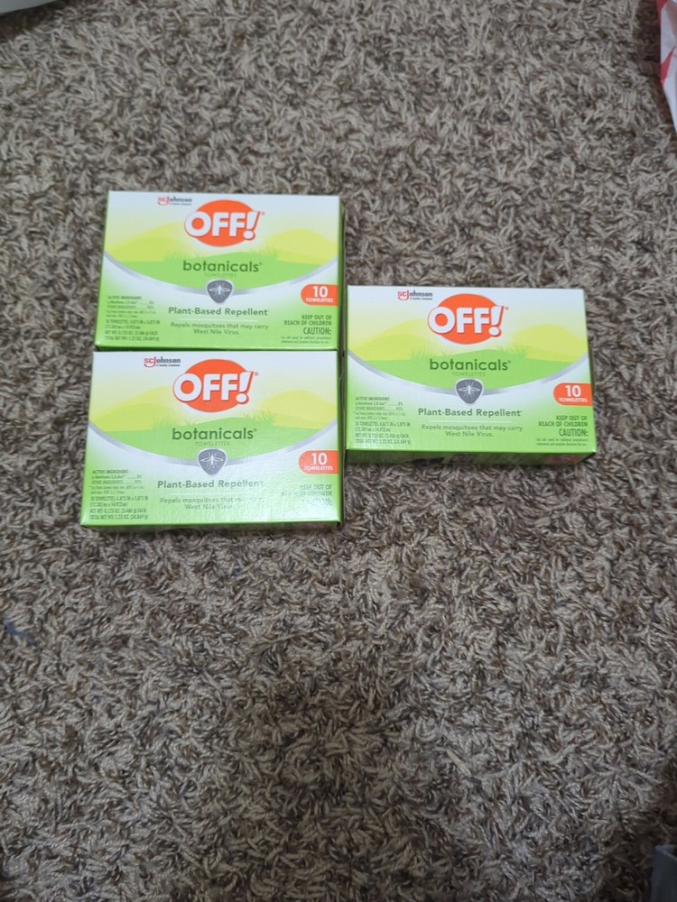 Lot of 3 Off! Botanicals Insect Repellant Towelettes – 30 count